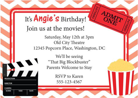 Movie Night Party Invitation Template Free Movie Night Invitation Great for A Kids Birthday Either