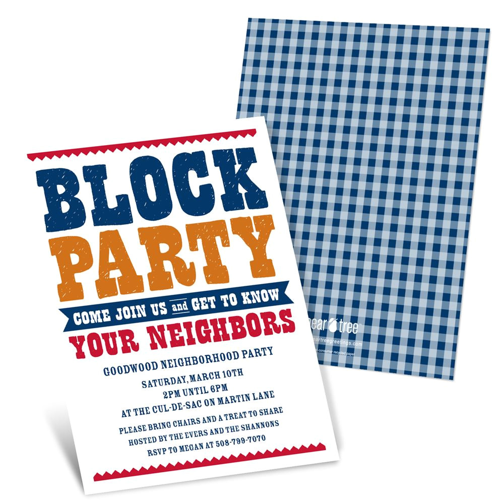 Neighborhood Party Invitation Template Giddy with Gingham Neighborhood Block Party Invitations