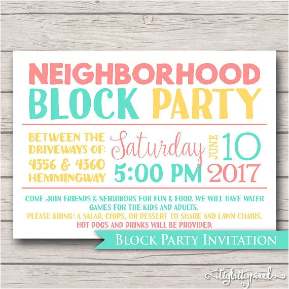Neighborhood Party Invitation Template Neighborhood Block Party Invitation Announcement Invite