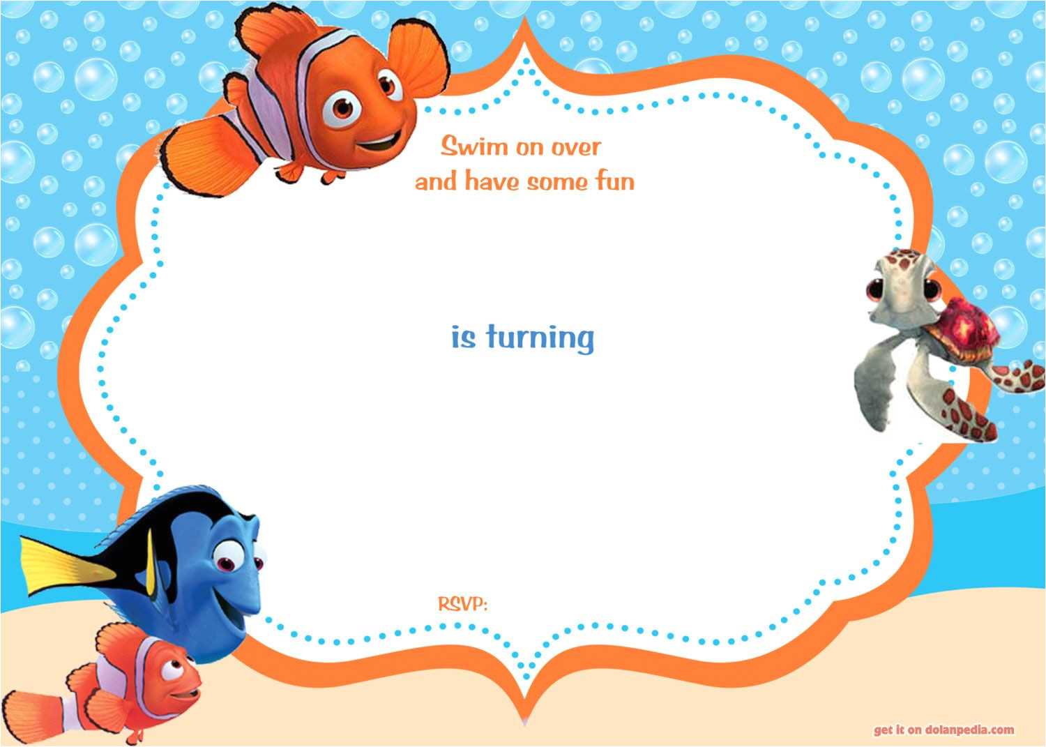 Nemo Birthday Invitation Template Download now Free Template Free Printable Finding Nemo