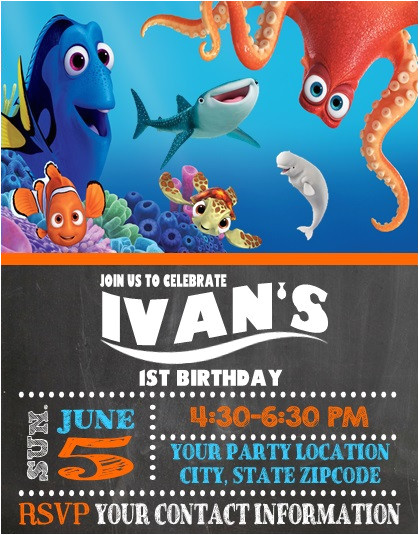 Nemo Birthday Invitation Template Finding Nemo Dory Birthday Party Invitations Personalized Nemo Birthday Invitation Template Finding Nemo Dory Birthday Party Invitations Personalized