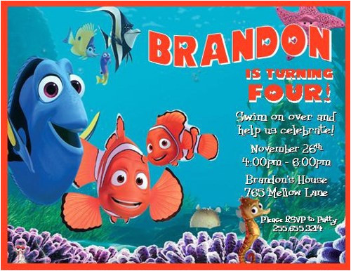 Nemo Birthday Invitation Template Finding Nemo Personalized Birthday Invitations Printable Nemo Birthday Invitation Template Finding Nemo Personalized Birthday Invitations Printable