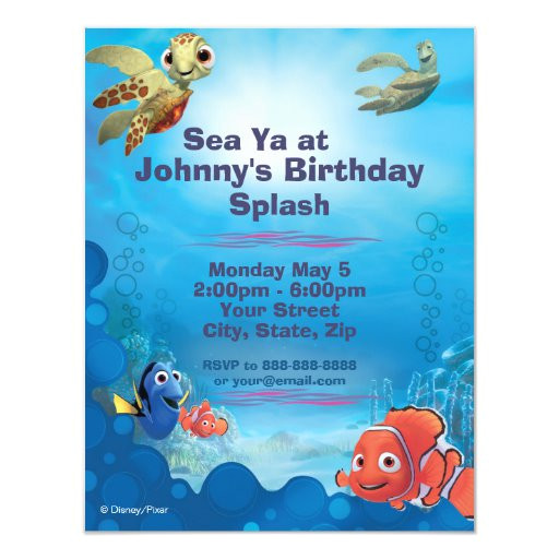 Nemo Party Invitation Template Finding Nemo Birthday Invitation Zazzle