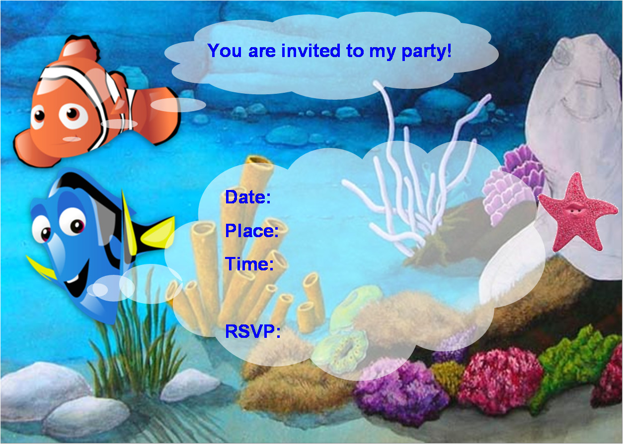 Nemo Party Invitation Template Finding Nemo Birthday Party Invitation Finding Nemo