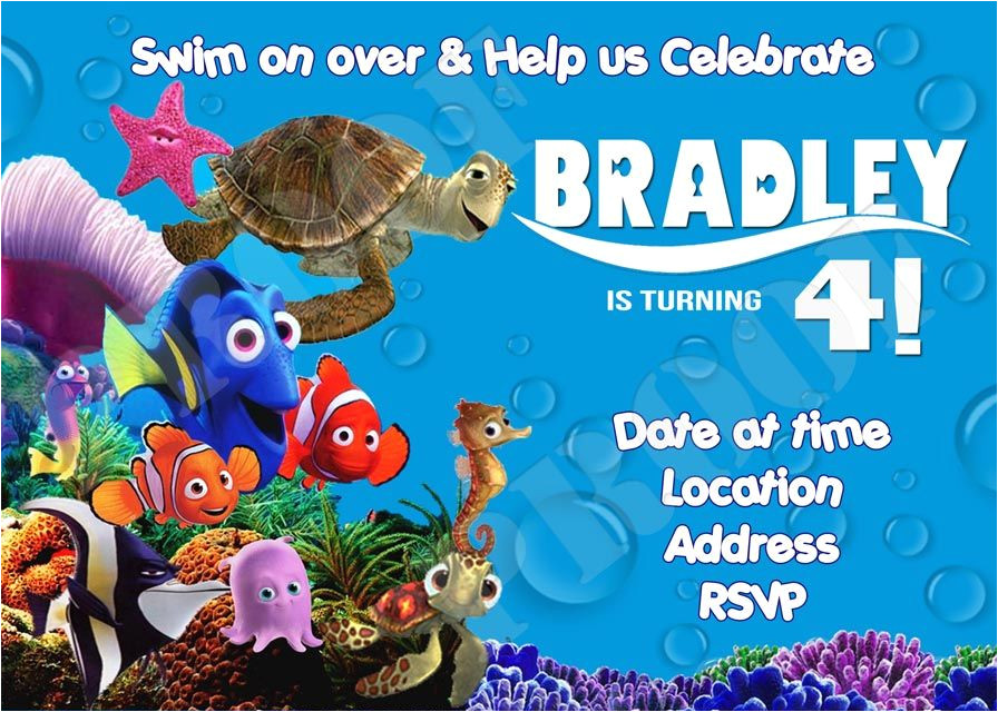 Nemo Party Invitation Template Personalized Photo Invitations Cmartistry Personalized