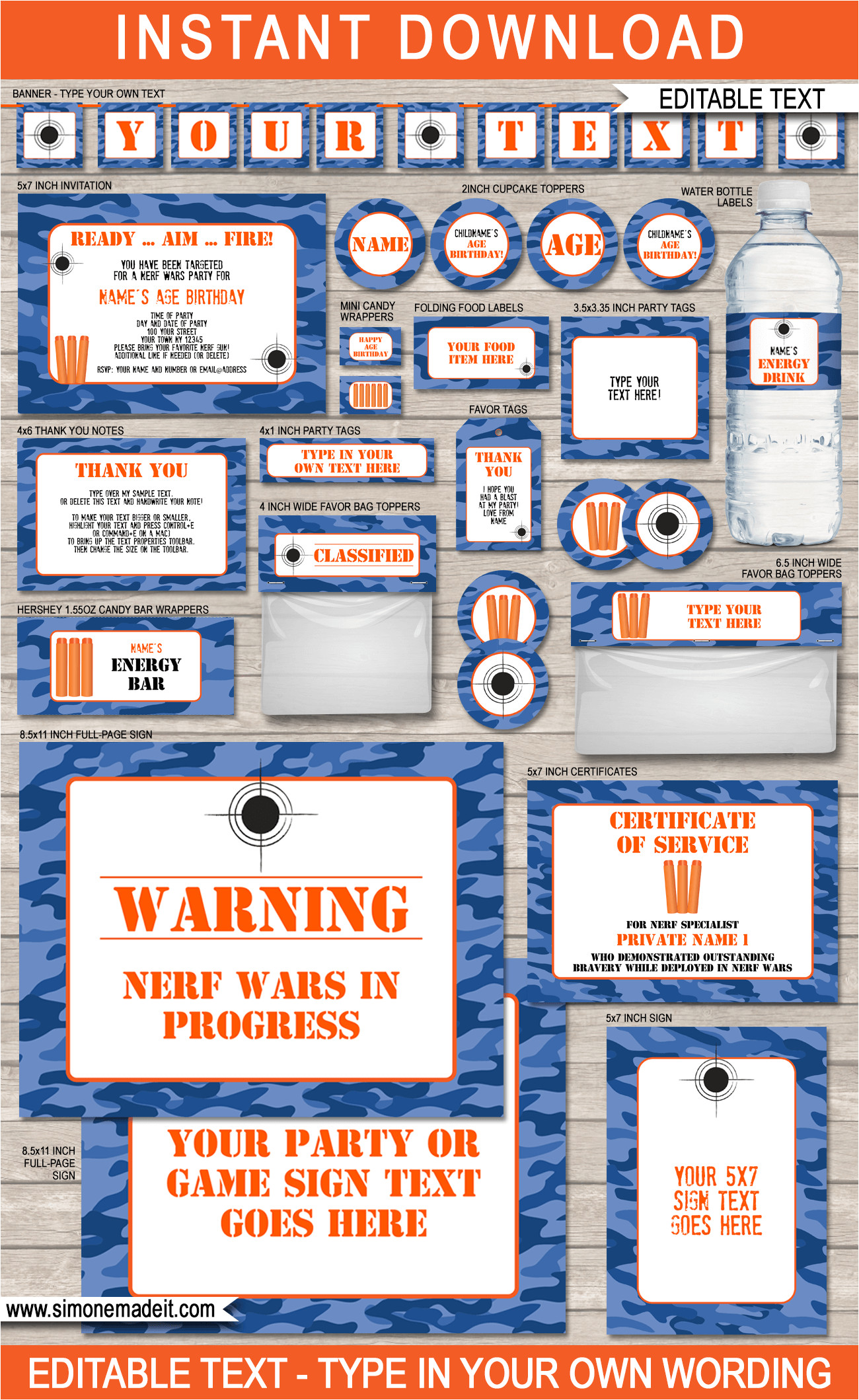 Nerf Party Invitation Template Nerf Birthday Party Printables Invitations Decorations