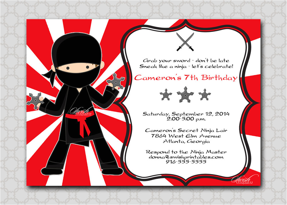 Ninja Party Invitation Template Free Ninja Birthday Invitation Printable Party by Swishprintables Ninja Party Invitation Template Free Ninja Birthday Invitation Printable Party by Swishprintables
