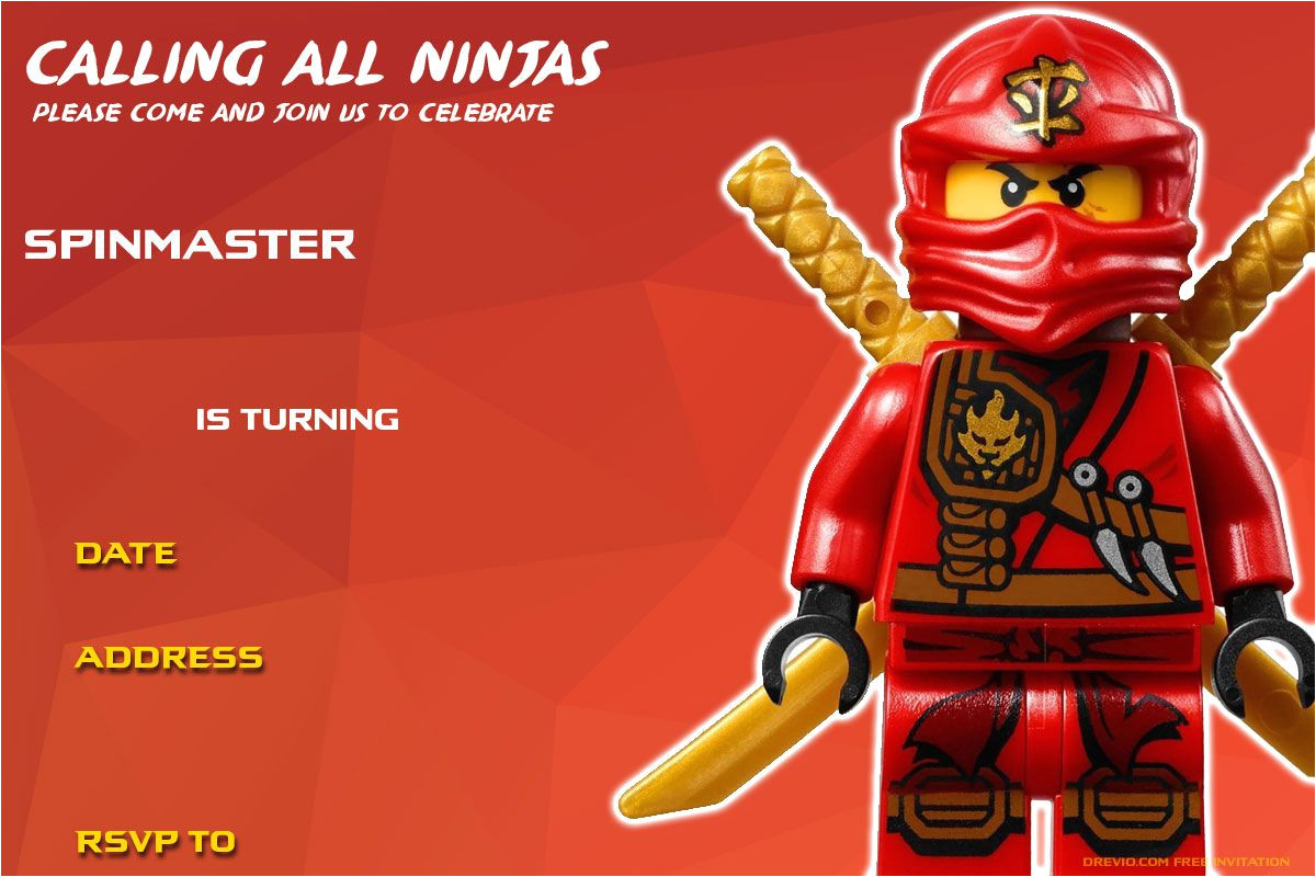 Ninjago Birthday Invitation Template Free Free Printable Lego Ninjago Birthday Free Printable