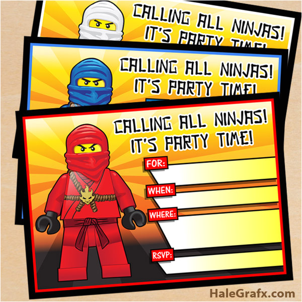 Ninjago Party Invitation Template Free Free Printable Lego Ninjago Birthday Invitation Set