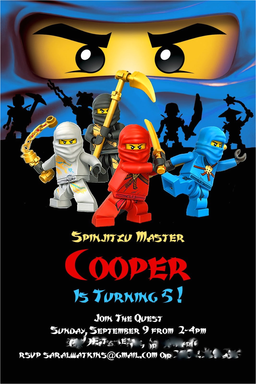 Ninjago Party Invitation Template Free Lego Free Invitation Template