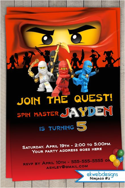 Ninjago Party Invitation Template Free Ninjago Invitation Printable Ninjago Birthday Party