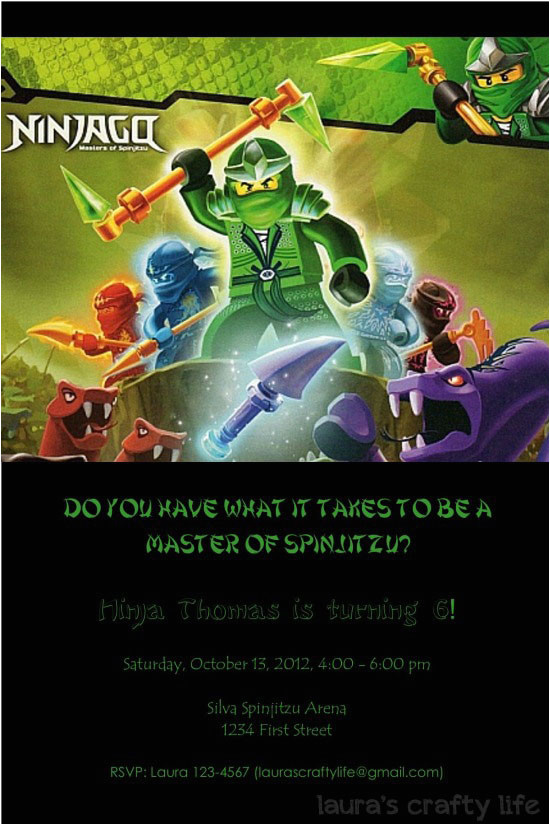 Ninjago Party Invitation Template Free Ninjago Party Invitation Laura 39 S Crafty Life