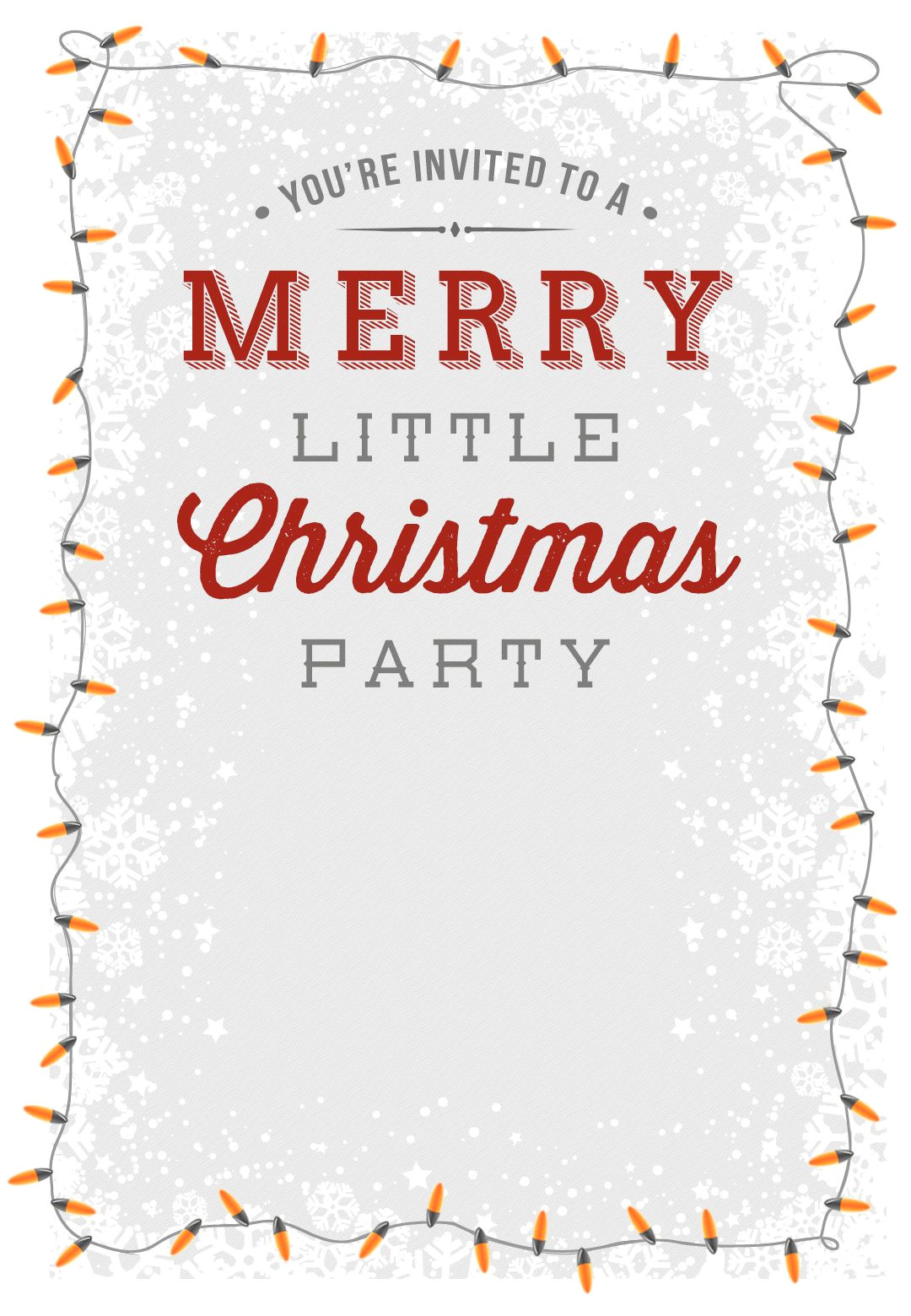 Office Christmas Party Invitation Template Free A Merry Little Party Free Printable Christmas Invitation