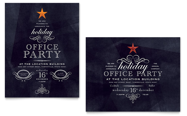 Office Christmas Party Invitation Template Free Office Holiday Party Poster Template Word Publisher