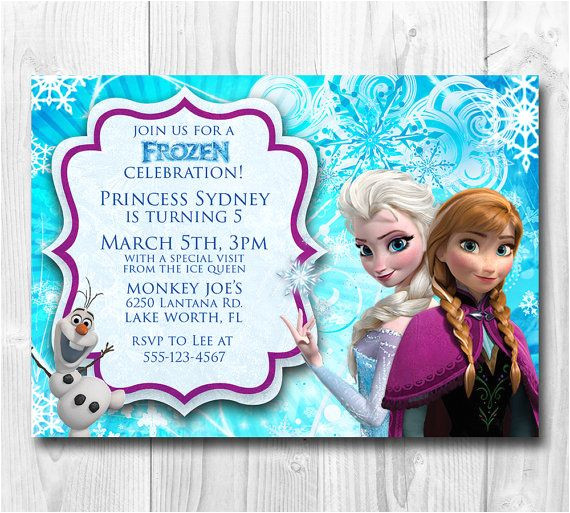 Olaf Birthday Invitation Template Frozen Birthday Invitation Queen Elsa Princess Anna