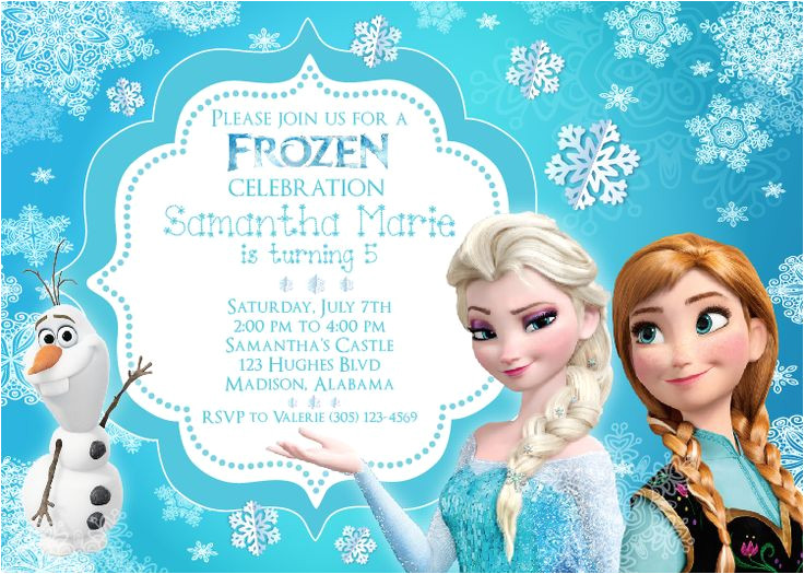 Olaf Birthday Invitation Template Frozen Invitation with Elsa Ana and Olaf Http Www
