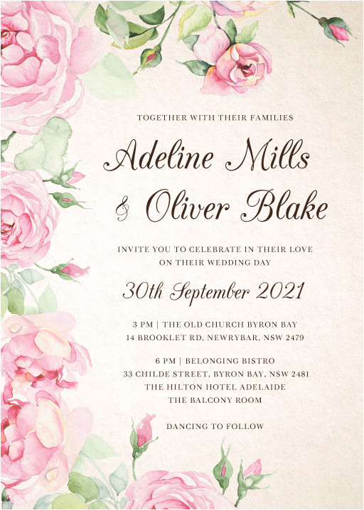Old Rose Wedding Invitation Template Good Spring Digital Printing Wedding Invitations