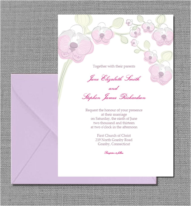 Orchid Wedding Invitation Template orchid Wedding Invitation 72 Beautiful Wedding Invite