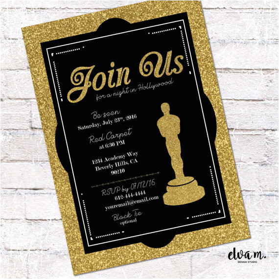 Oscar Party Invitation Template Hollywood Oscar Party Invitation Academy Awards Invite