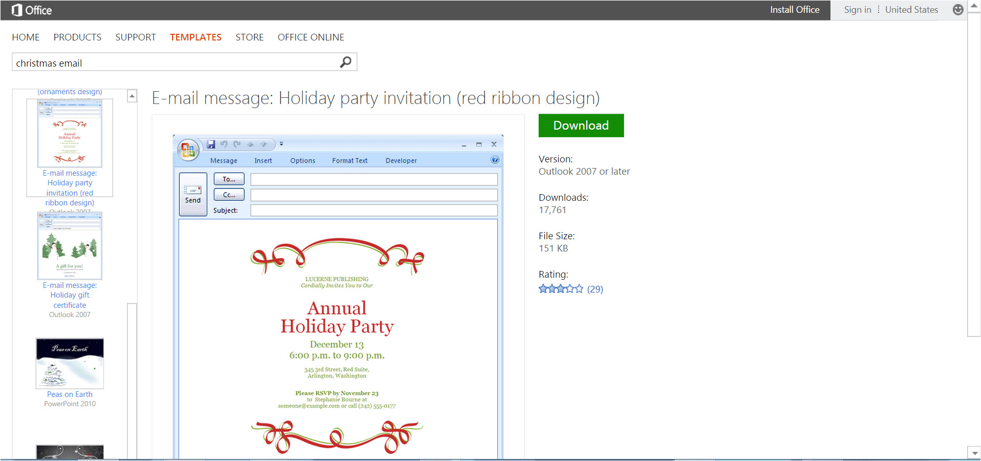 Outlook Holiday Party Invitation Template Microsoft 39 S Best Free Diy Christmas Templates
