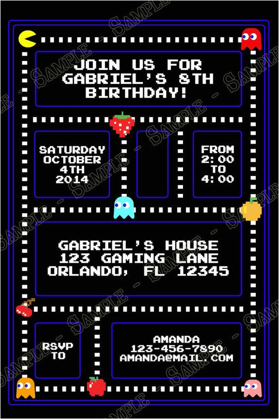 Pac Man Birthday Invitation Template Classic Pac Man Birthday Party Invitation Birthdays
