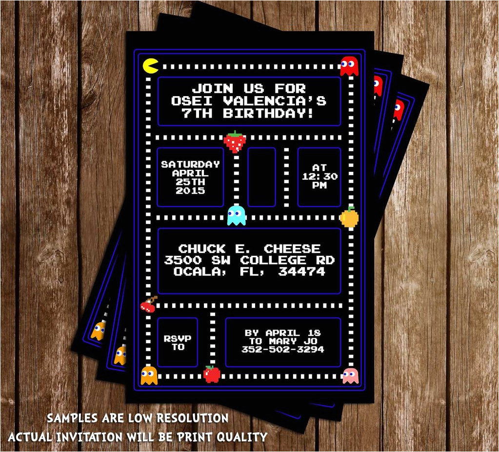 Pac Man Birthday Invitation Template Novel Concept Designs Pac Man Birthday Party Invitation