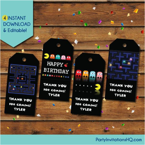 Pac Man Birthday Invitation Template Pacman Birthday Invitation Pacman Invitations Pacman Party
