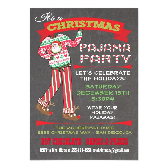 Pajama Party Invitation Template Chalkboard Christmas Pajama Party Invitations Zazzle Com Pajama Party Invitation Template Chalkboard Christmas Pajama Party Invitations Zazzle Com