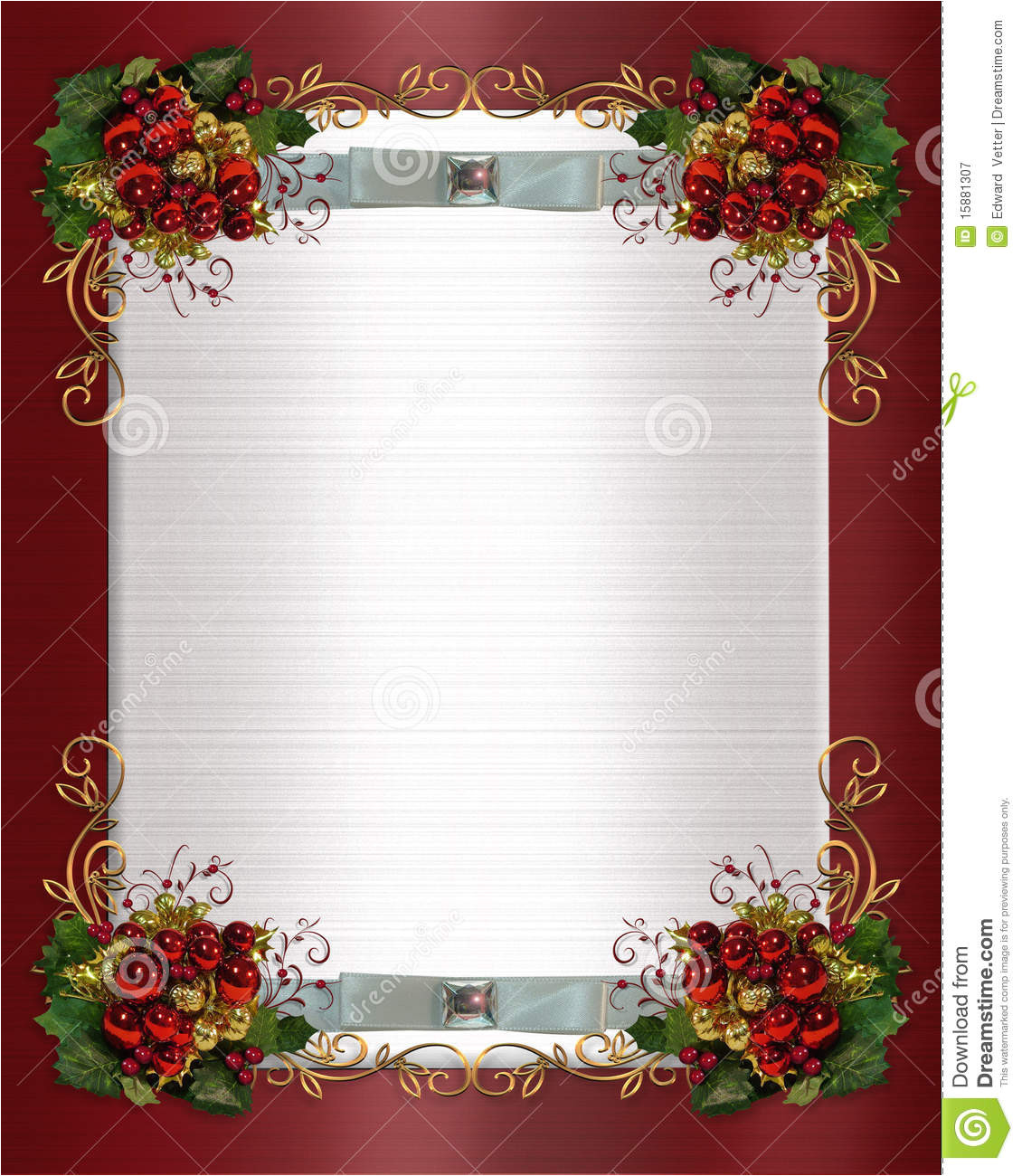 Party Invitation Border Templates Christmas or Winter Wedding Border Stock Illustration