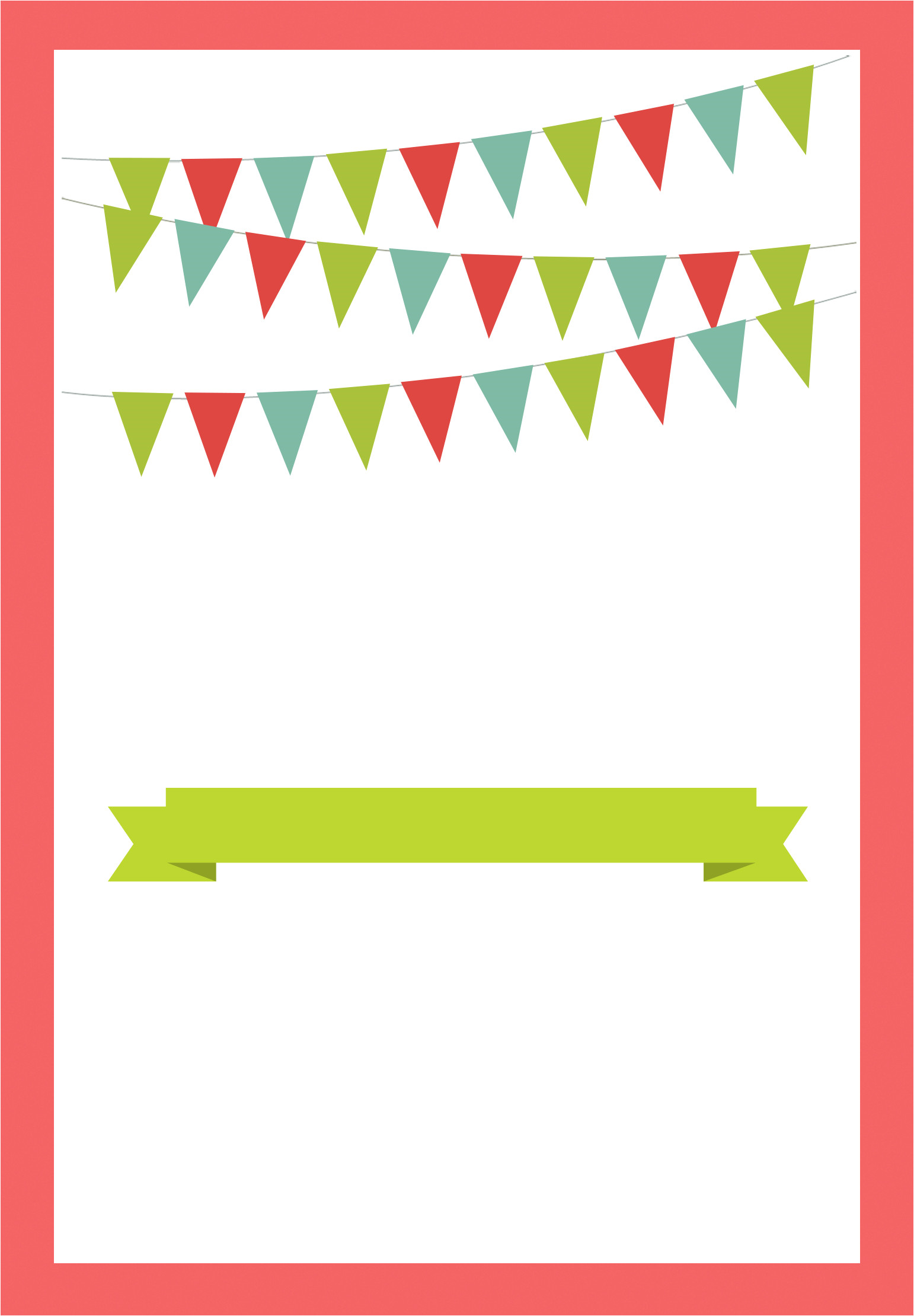 Party Invitation Border Templates Red Pennants Free Printable Bbq Party Invitation