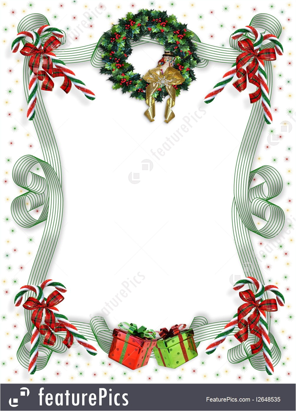Party Invitation Border Templates Templates Christmas Border Traditional Invitation