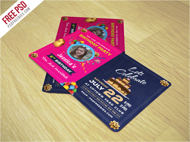 Party Invitation Card Template Psd Freebie Birthday Invitation Card Template Free Psd by