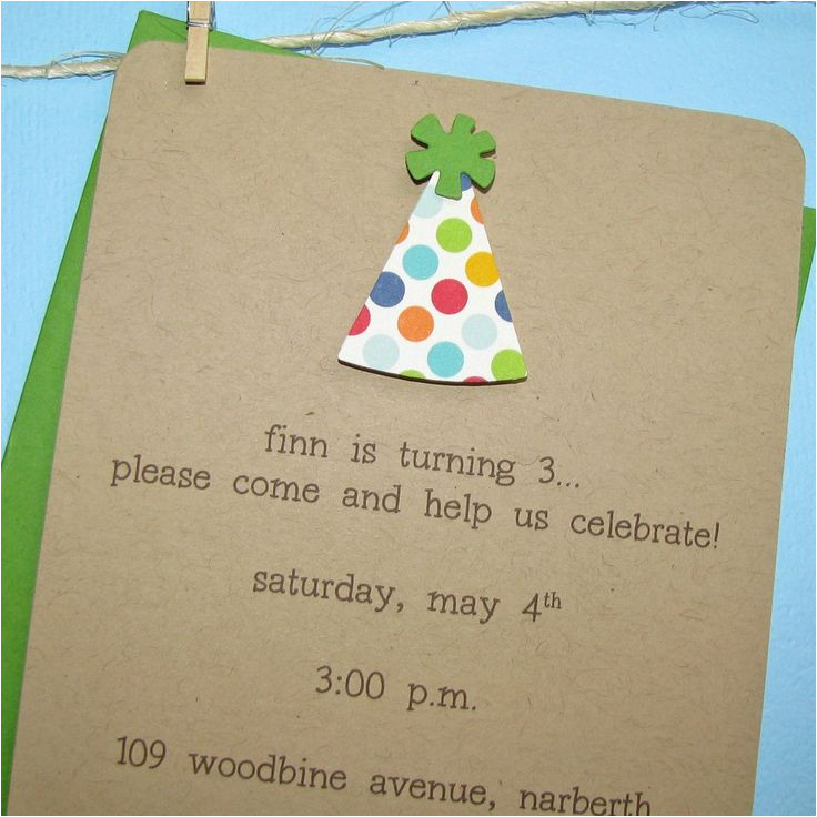 Party Invitation Cards Handmade 1st Birthday Invitations Handmade Polka Dot Recycled