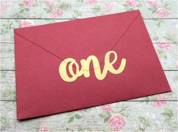 Party Invitation Cards with Envelopes 15 One Stickers 1st Birthday Invitation Seal Gold Envelope