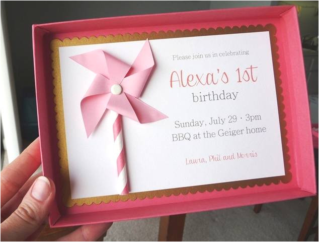 Party Invitation Cards with Envelopes First Birthday Party Invitations No Envelopes Required