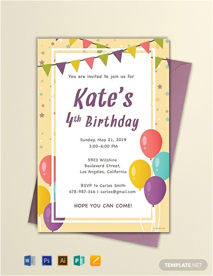 Party Invitation Email Templates Free Free Email Birthday Invitation Template Word Psd
