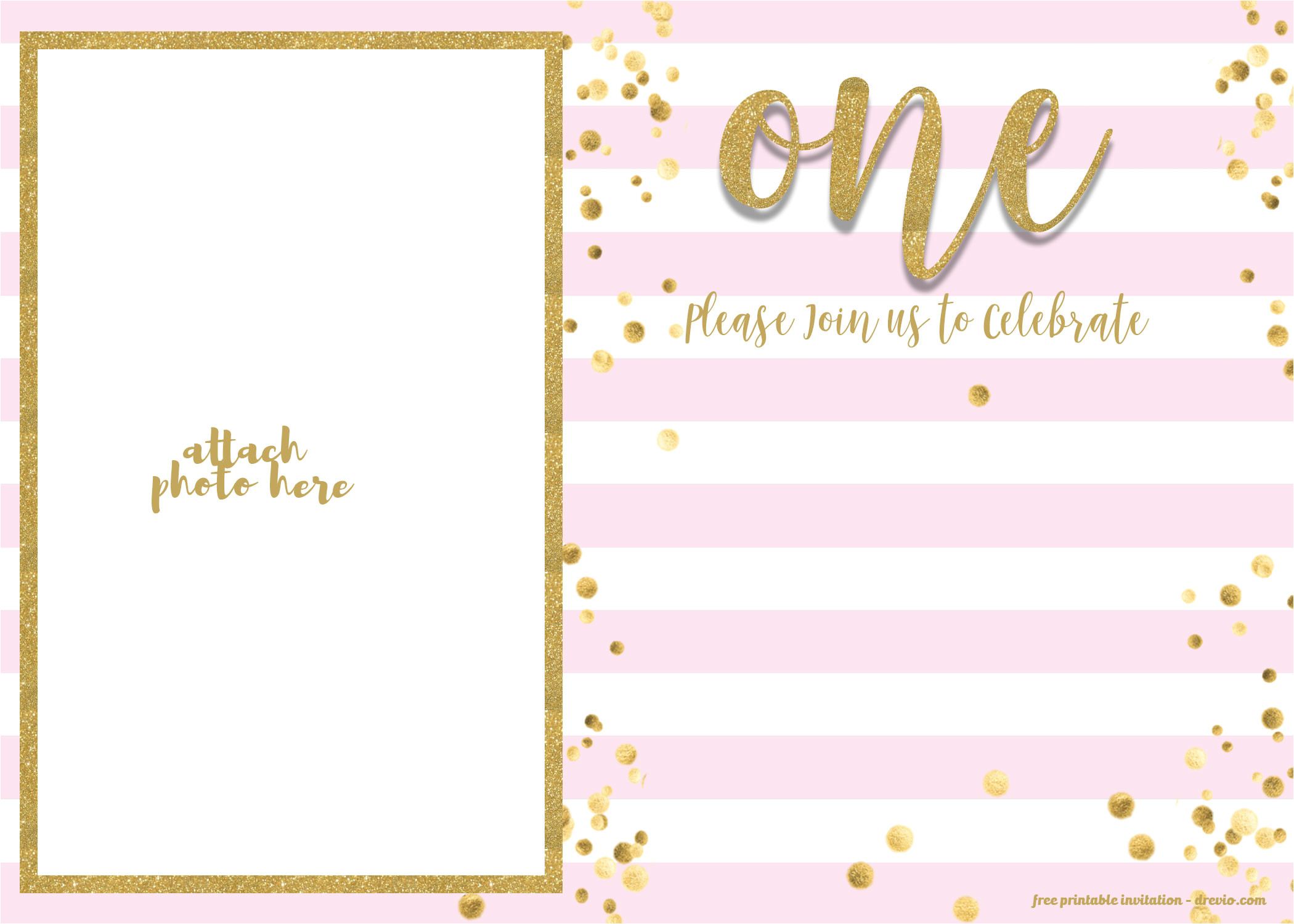 Party Invitation HTML Template Free 1st Birthday Invitations Template for Girl Free