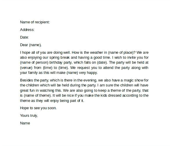 Party Invitation Letter Template Birthday Lunch Invitation to Colleagues Shukyakumaster