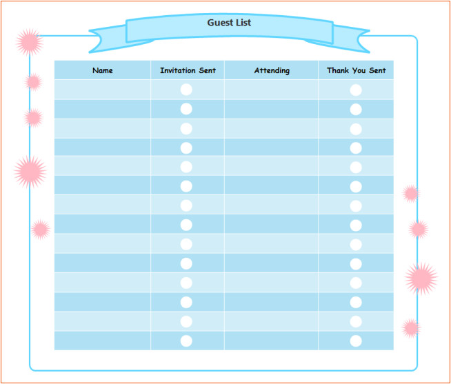 Party Invitation List Template 5 Party Guest List Template Bookletemplate org