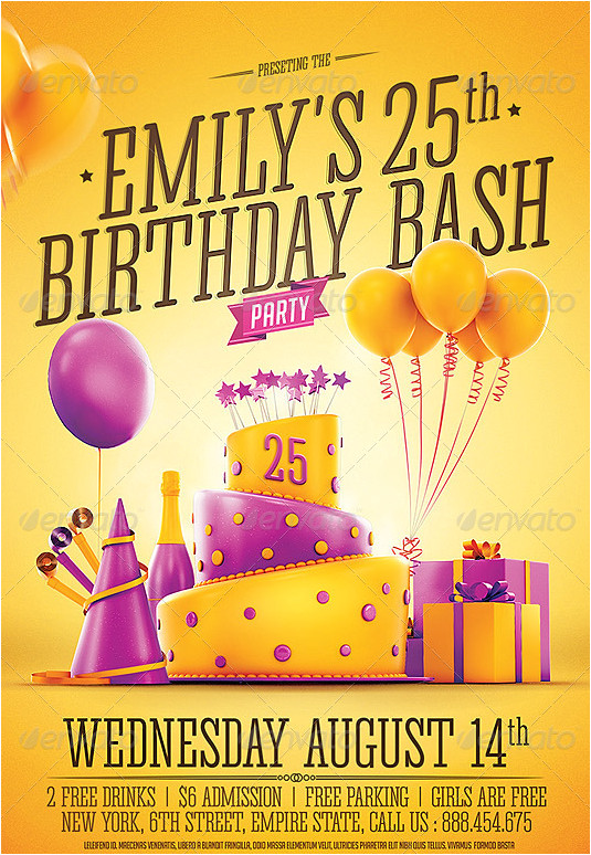 Party Invitation Poster Template 20 Beautifully Designed Psd Birthday Party Flyer Templates