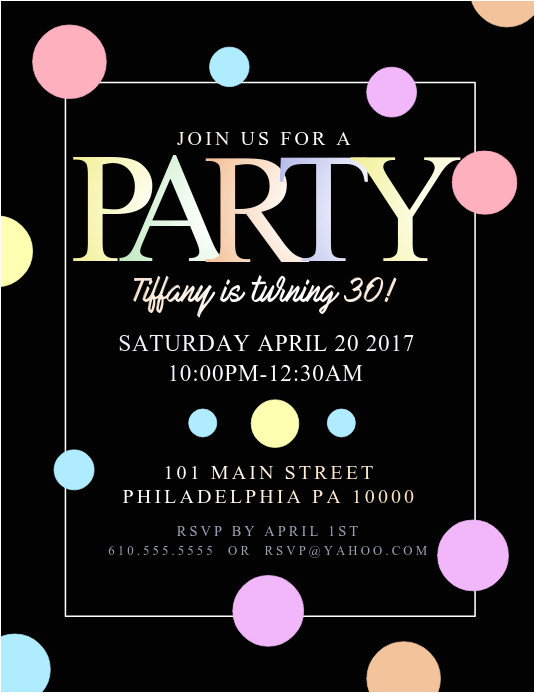 Party Invitation Poster Template Copy Of Party Postermywall