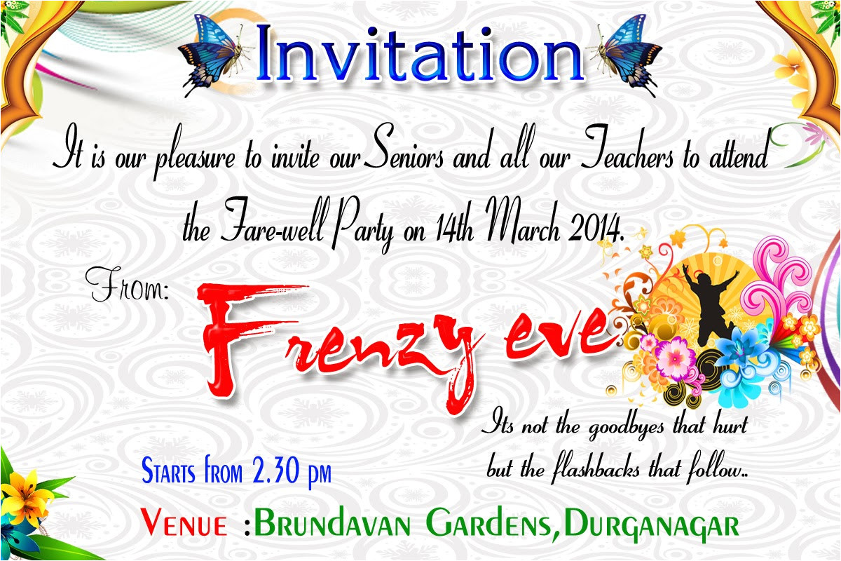 Party Invitation Quotes Cards Invitation and Farewell Party Flex Newquotesadda