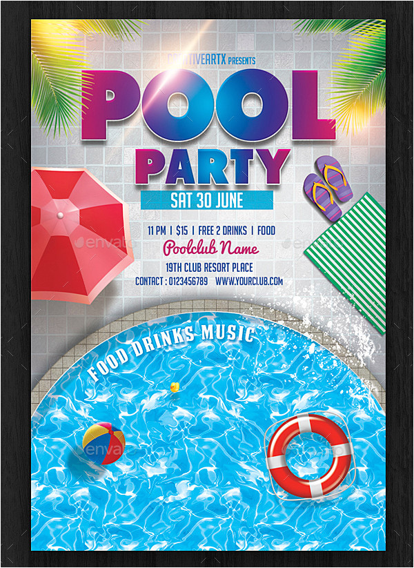 Party Invitation Template .doc 33 Printable Pool Party Invitations Psd Ai Eps Word