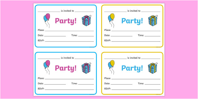 Party Invitation Template Eyfs Free Birthday Party Invitations Birthdays Birthday