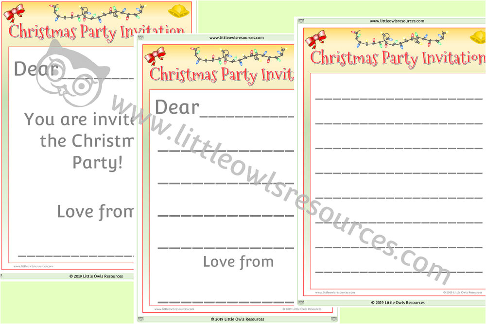 Party Invitation Template Eyfs Free Christmas Party Invitations Printable Early Years Ey