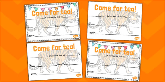 Party Invitation Template Eyfs Free Tiger Invitation Templates the Tiger who Came to
