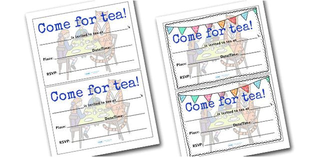 Party Invitation Template Eyfs the Tiger who Came to Tea Invitation Templates the Tiger