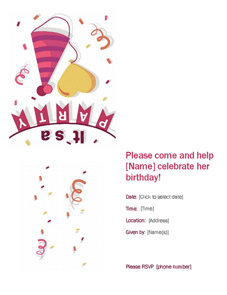 Party Invitation Template for Open Office 16 Free 40th Birthday Party Invitation Templates Ms