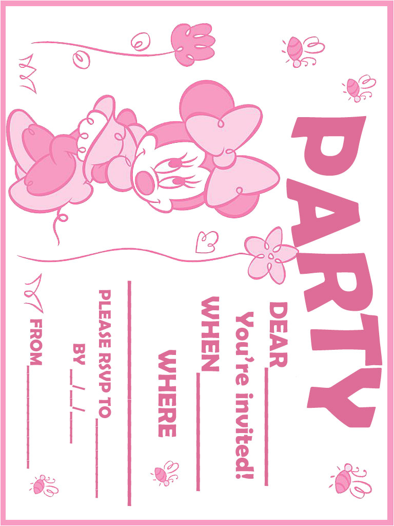 Party Invitation Template for Pages Free Printable Invitation for Birthday with Minnie Mouse