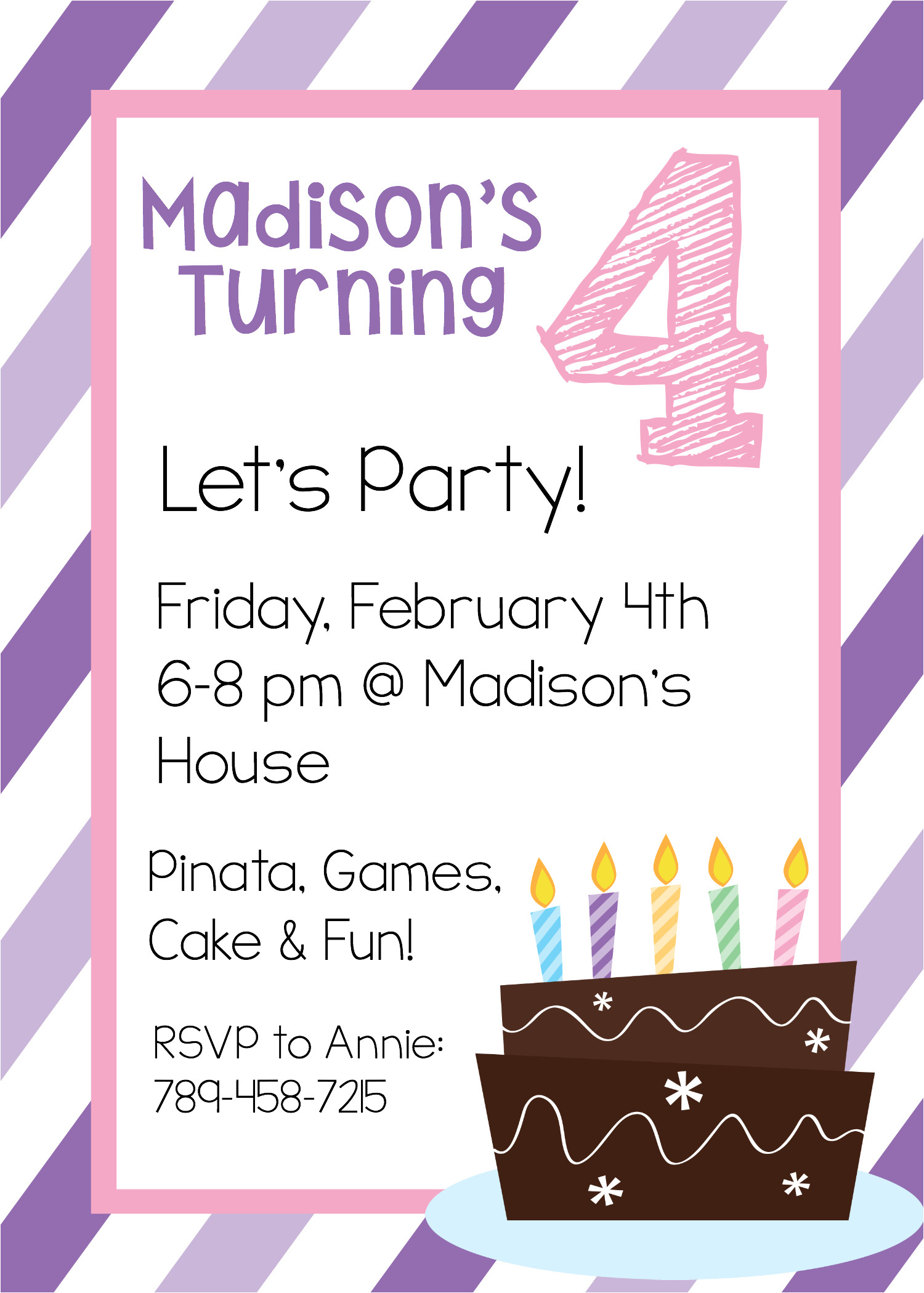 Party Invitation Template Girl Free Printable Birthday Invitation Templates